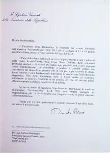 Riconoscimento del presidente della repubblica Giorgio Napolitano